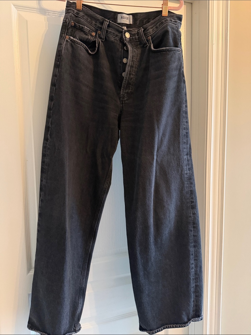 Agolde Black Relaxed Wide-Leg Women’s Jeans